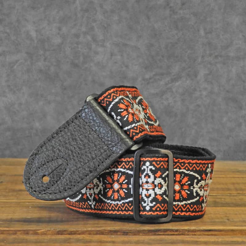 Franklin 2" Retro Folk Weave Guitar Strap New from Authorized Dealer - Orange image 1