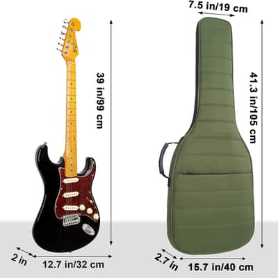 Electric Guitar Bag Electric Guitar Case Reinforced 0.6 In Thick Sponge Soft Padded Guitar Case Electric Guitar Gig Bag,Back Hanger Loop for 39 Electric Guitars image 2