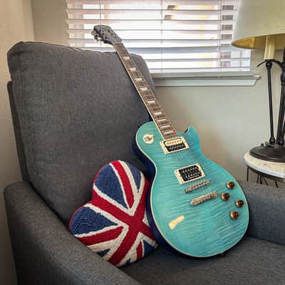 Modded Epiphone Les Paul Traditional Pro III Plus 2018 - 2019 - Ocean Blue image 1