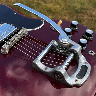 VIDEO ... 1977 Greco SG-400T ... Catalogue CUSTOM ORDER … BIGSBY STRING-TROUGH + Maxon U-1000 PAF "Burst" REPLICA / Clone Humbuckers ... Made in Japan Lawsuit Era + GIGBAG image 5