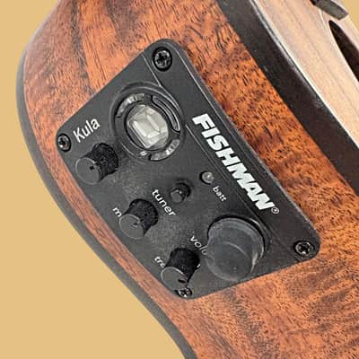 Kohola Deluxe Solid Top Acoustic Electric Ukulele Bass image 7