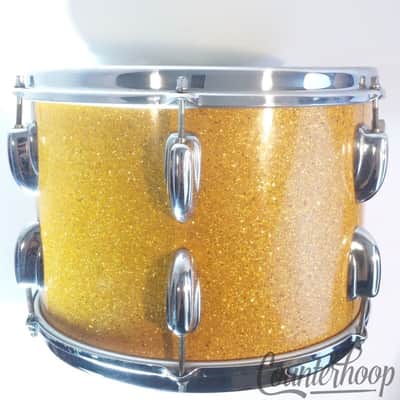 *Slingerland 13x9" Ride Tom Drum Vintage 50s 3Ply African Mahogany Gold Sparkle* image 4