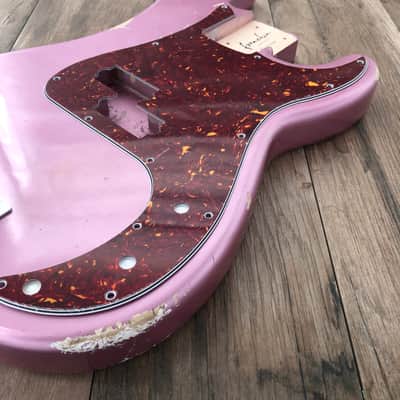 FRANCHIN Jupiter bass body Relic Aged Burgundy Mist Metallic 100% Nitro Lacquer Basswood Precision-Style Made in Italy - Stock piece #23120726 imagen 6