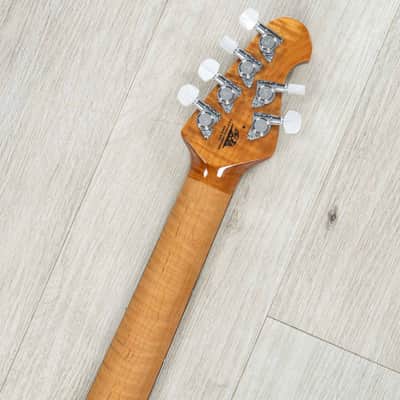 Mint Ernie Ball Music Man St. Vincent Goldie Guitar, Ebony Fingerboard, Roasted Maple Neck, Cashmere image 9