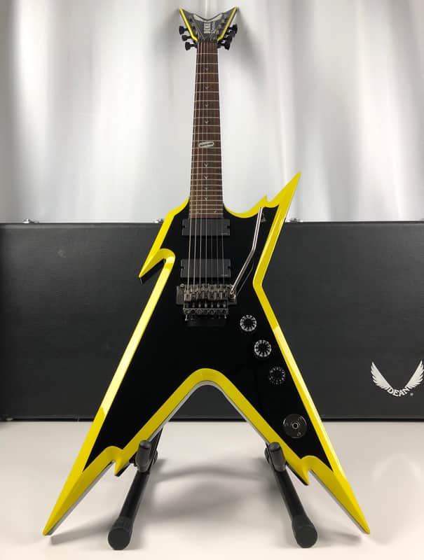 DEAN RAZORBACK 黒/黄色 ハードケース付き Dean Dime 