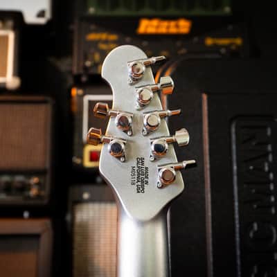 Ernie Ball Music Man John Petrucci Majesty 7 – 2015 – Silver Lining – Excellent Condition – Complete Case Candy – Signed Backplate image 9