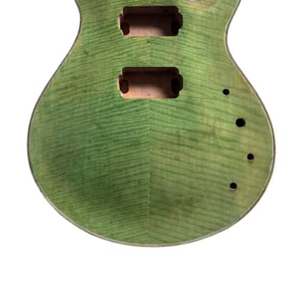 Green HH Double Cutaway Guitar Mahogany Body with Tiger Maple Top image 1