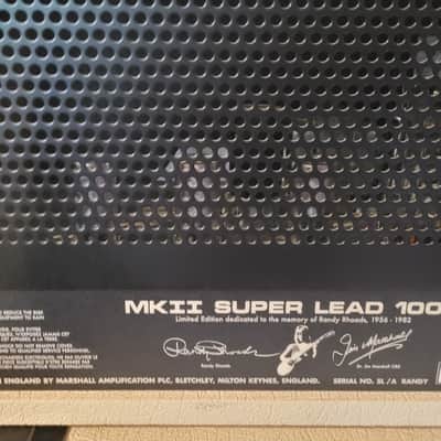 Collector Marshall 1959RR Randy Rhoads Signature MKII Super Lead 2-Channel 100-Watt Guitar Amp Head 2008 - White image 4