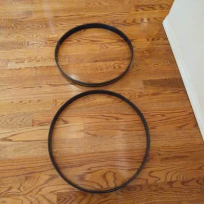 Rogers (2) matching vintage gold sparkle Cleveland era holiday 20-in bass drum hoops early 1960s excellent image 7