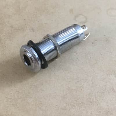 One Plug End Pin Amp Jack Set Acoustic Guitars Electric 1/4" Jack Parts Chrome image 2