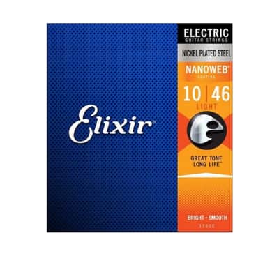 Elixir 12052 Nanoweb Nickel Plated Steel Electric Guitar Strings - Light (10-46) 2010s - Standard image 1