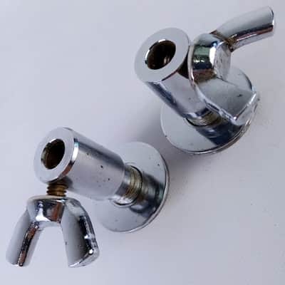 *Ludwig Disappearing Spur Mounts Straight Bass Drum Leg Receiver 60s Chrome W&A* image 2