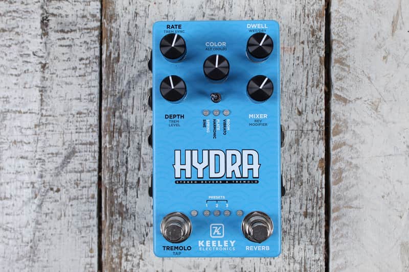 Keeley Hydra Stereo Reverb and Tremolo Pedal Electric Guitar Effects Pedal image 1
