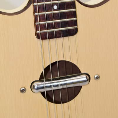 Vintage 60's Danelectro Convertible Hollow-Body Electric Guitar, Blonde w/ Gig Bag image 8