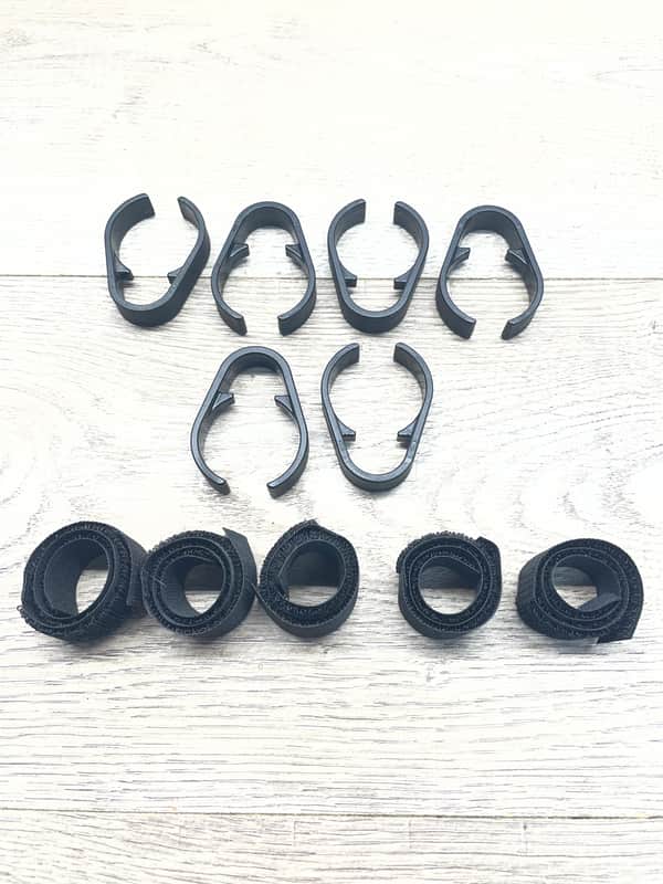 Authentic Roland Set of 6 Rack Cable Clips & Velcro Strips For Cable Management Fits All Standard 1.5" Diameter Electronic Drum Racks image 1