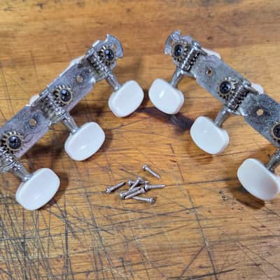 Vintage RARE 1970's 3x3 Open Back Classical Guitar Tuners Original Installation Screws Luthier Parts #5 image 1