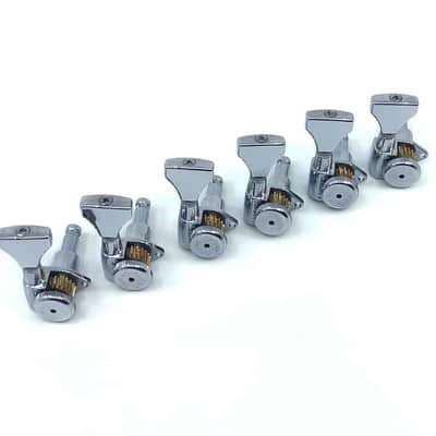 Hipshot 6K1GL0 Open Grip-Lock Guitar Machine Heads Set of 6 Inline - Chrome---chrome image 6