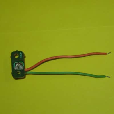 very clean Boss RED LED on a very small rectangle circuit board + green & orange wires (works fine) for Boss compact size pedals - came off of a used 1985 PH-2 Super Phaser pedal) + 2 small pieces of heat shrink tubing (NO: pedal or other items included image 14