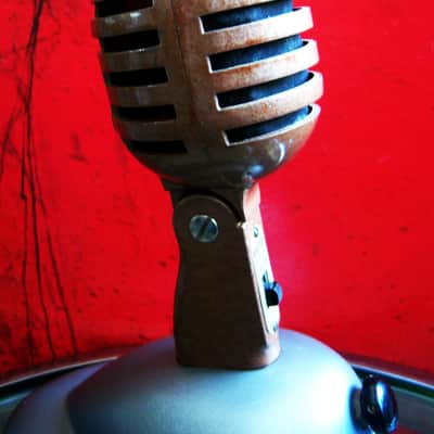 Vintage RARE 1950's Ampro 18502 / E.V 950 crystal microphone w Shure S-36 stand image 4