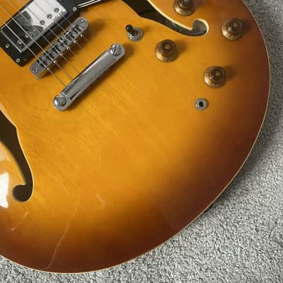 Tobacco Burst Xavier Semi Hollow Jazz Guitar, Maple Body and Neck, Rosewood Fingerboard image 8
