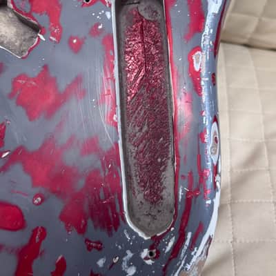Fender Jazz Bass BODY 1962/63 w/ Original Neck Plate  - Candy Apple Red image 2