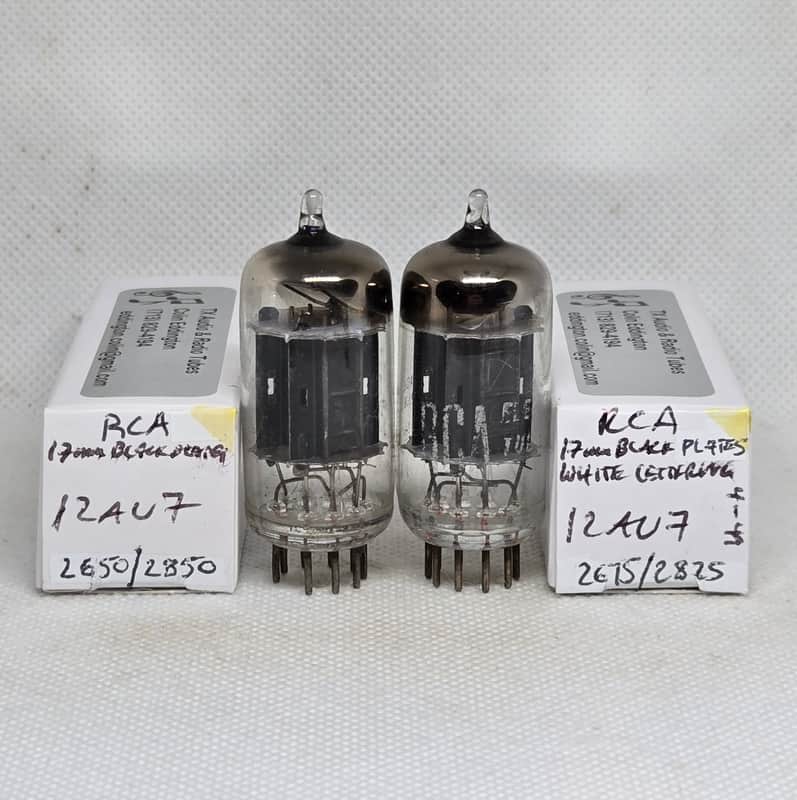 RCA 12AU7 Long Black Plate Well Balanced (7.0%) Pair NOS 12AU7A ECC82 image 1