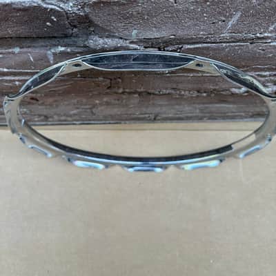 Unbranded 14" 10-Lug Snare Side Bottom Hoop Rim Chrome - Used, Good Condition image 7
