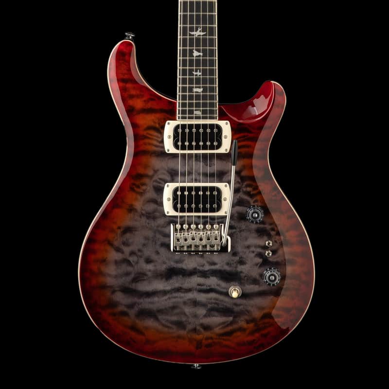 PRS SE Custom 24-08 Quilt Charcoal Cherry Burst With Gig Bag image 1
