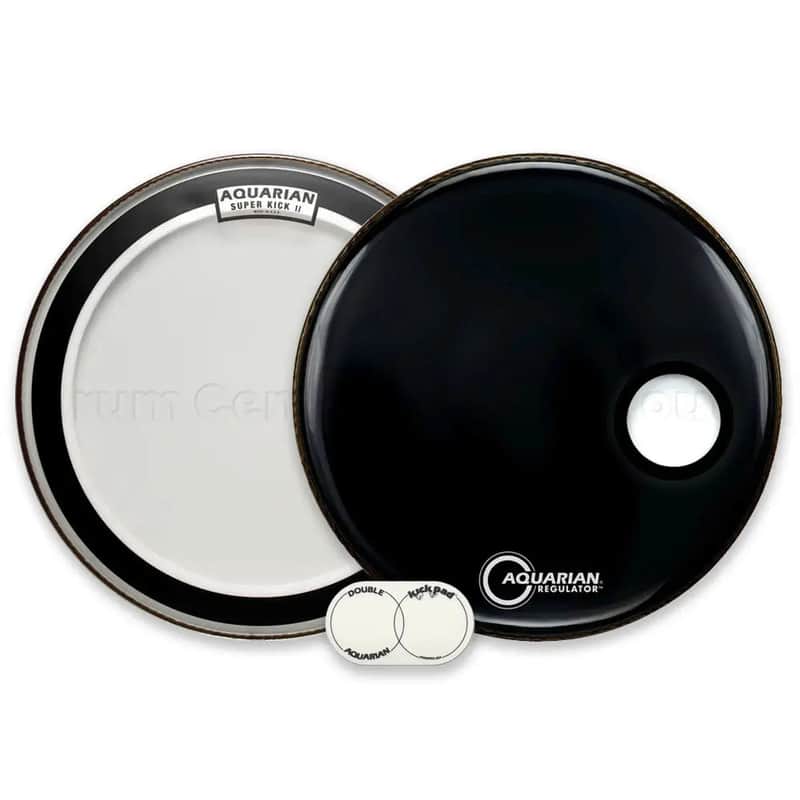 Aquarian Super Kick II Clear/Regulator Black Bass Drumhead Pack 24"