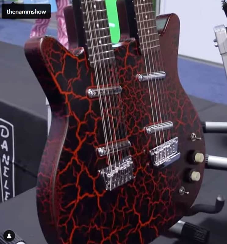 Danelectro Double-Neck Guitar Double-neck 6/12 Red Crackle image 1