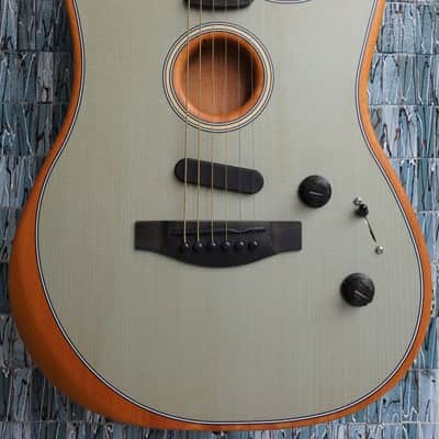 Fender American Acoustasonic Stratocaster, Ebony Fingerboard, Transparent Sonic Blue image 3