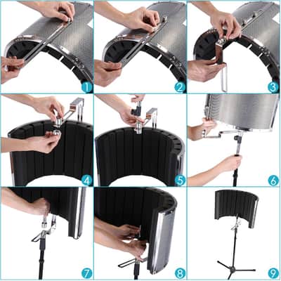 Lightweight Aluminum Microphone Isolation Shield Absorber image 8