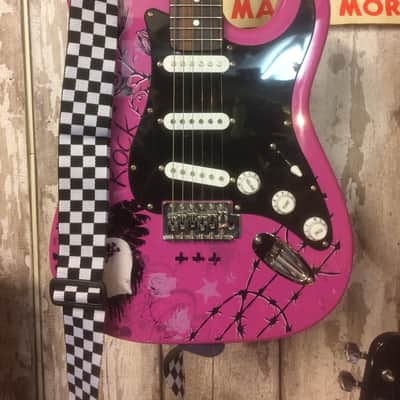 Jaxville ST1PPPK Pink Stratocaster Style Guitar SSS Set-up image 1