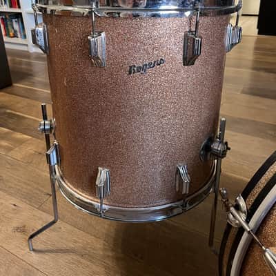 Rogers Covington-era Early 60s Drum Kit/Set - Champagne Sparkle, B&B lugs/Jasper Shells image 5