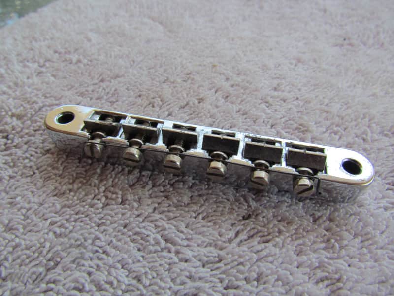 Gibson Tune-O-Matic Bridge 1970' Era Chrome Gibson TOM Bridge Fits Gibson Les Paul ES-335 & Others image 1