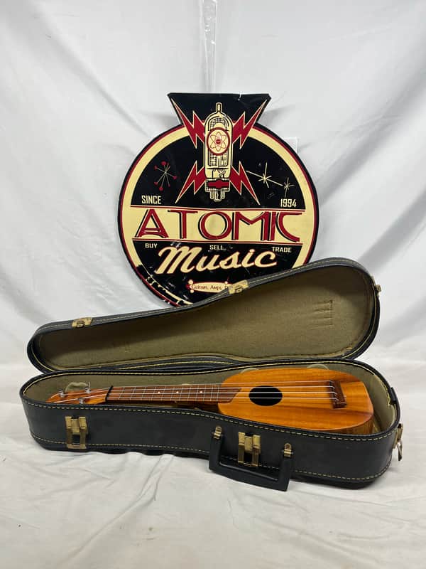 Kamaka Pineapple Soprano Ukulele with Case - SPLIT IN BACK OF BODY image 1