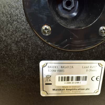 2008 Marshall MG412A Lead 120-Watt 4x12" Angled Guitar Speaker Cabinet image 6