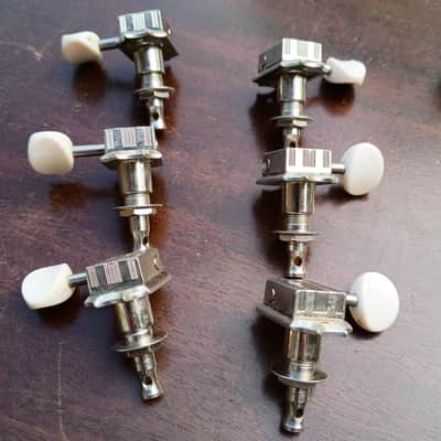 Gibson Deluxe White Button Tuners Nickel image 2
