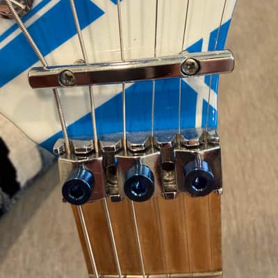 Kramer Gibson USA Music Yo 1984/5150 2006 Blue stripes Frankenstein custom “EVH” image 5
