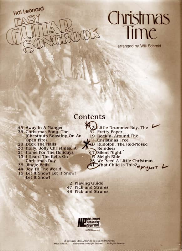 Easy Guitar CHRISTMAS TIME Songbook arranged by Will Schmid Playing Guide Pick and Strums image 1