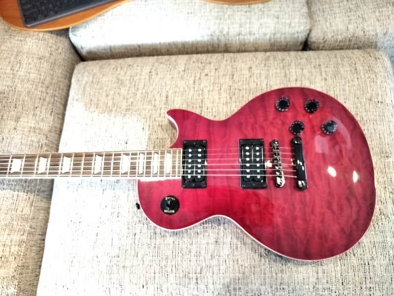 Epiphone Les Paul Classic Quilt Top 2001 - Trans Red w/ black hardware image 1