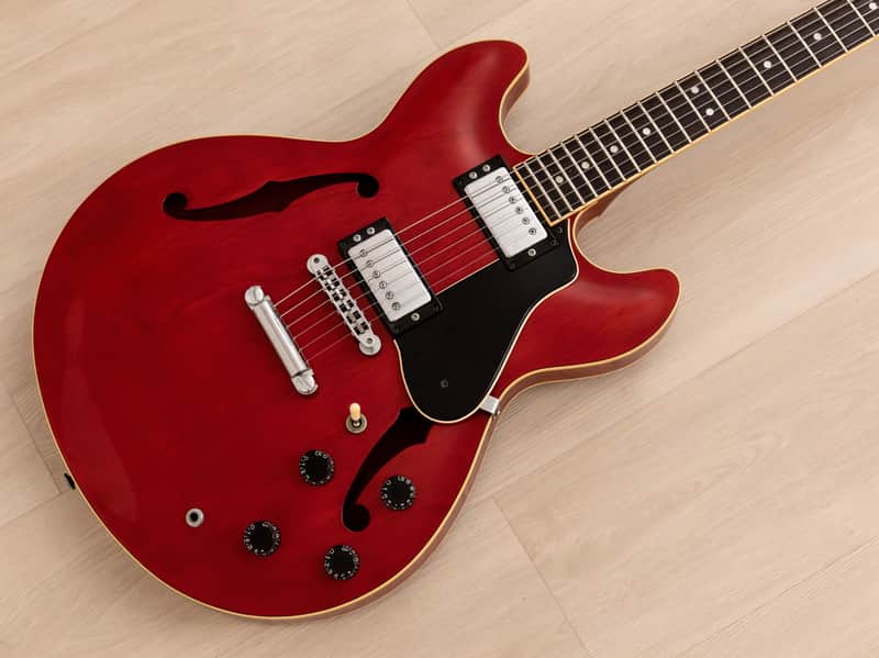 1986 Yamaha SA1300 Super Axe Vintage Semi-Hollowbody ES-Style Guitar Persimmon Red, 100% Original image 1