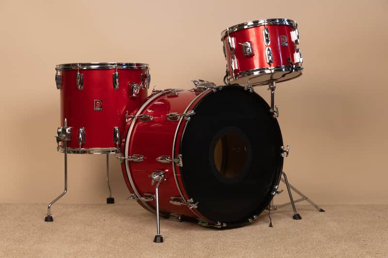 1980s Premier Soundwave Polychromatic Red Drum Set image 1
