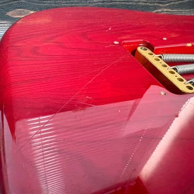 90s Charvel CST-060 Stratocaster Body Ash See-throw Red w/Plate Made in Japan image 19