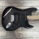Fender American QMT Stratocaster with Pale Moon Ebony Fretboard 2020 - Transparent Black