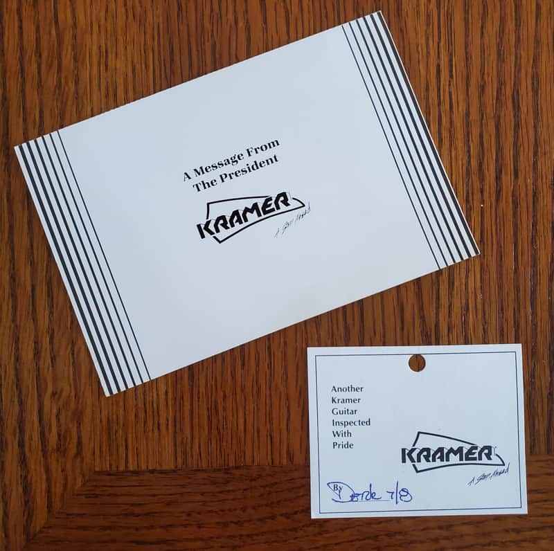 Kramer Case Candy Warranty & Inspection Card || Dennis Berardi || Baretta Nightswan Focus Pacer DMZ 1980s image 1