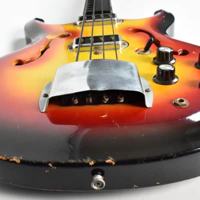 1960's Hohner Bartell Original Vintage Semi-Hollow Fretless Electric Bass Guitar image 17