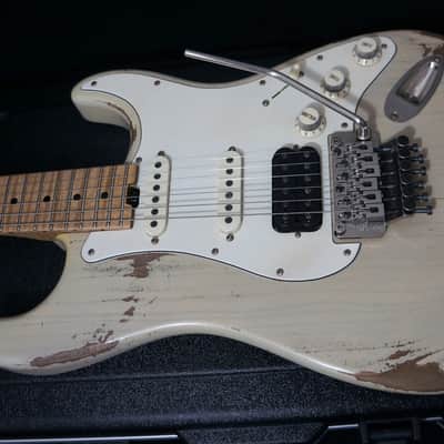 Luxxtone Guitars Choppa S in Aged Trans White with Floyd Rose & Flame Maple Neck image 5