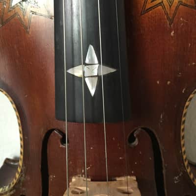 Early 1900's Vintage Gypsy Violin with Beautiful Inlay Detail image 8