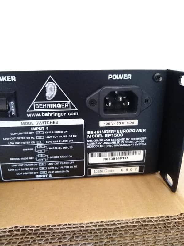 Behringer Europower EP1500 2 x 700-Watt Power Amplifier | Reverb